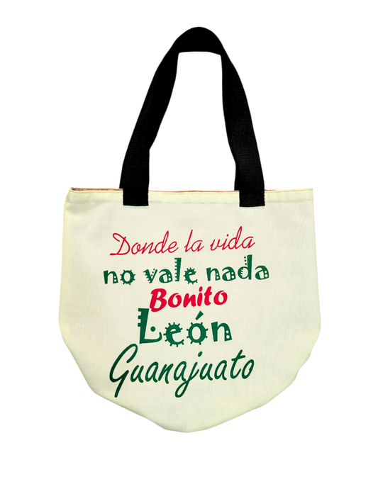 Totebag De Tela Con Diseño De Bonito León, Gto.